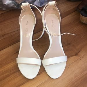 White strappy heels
